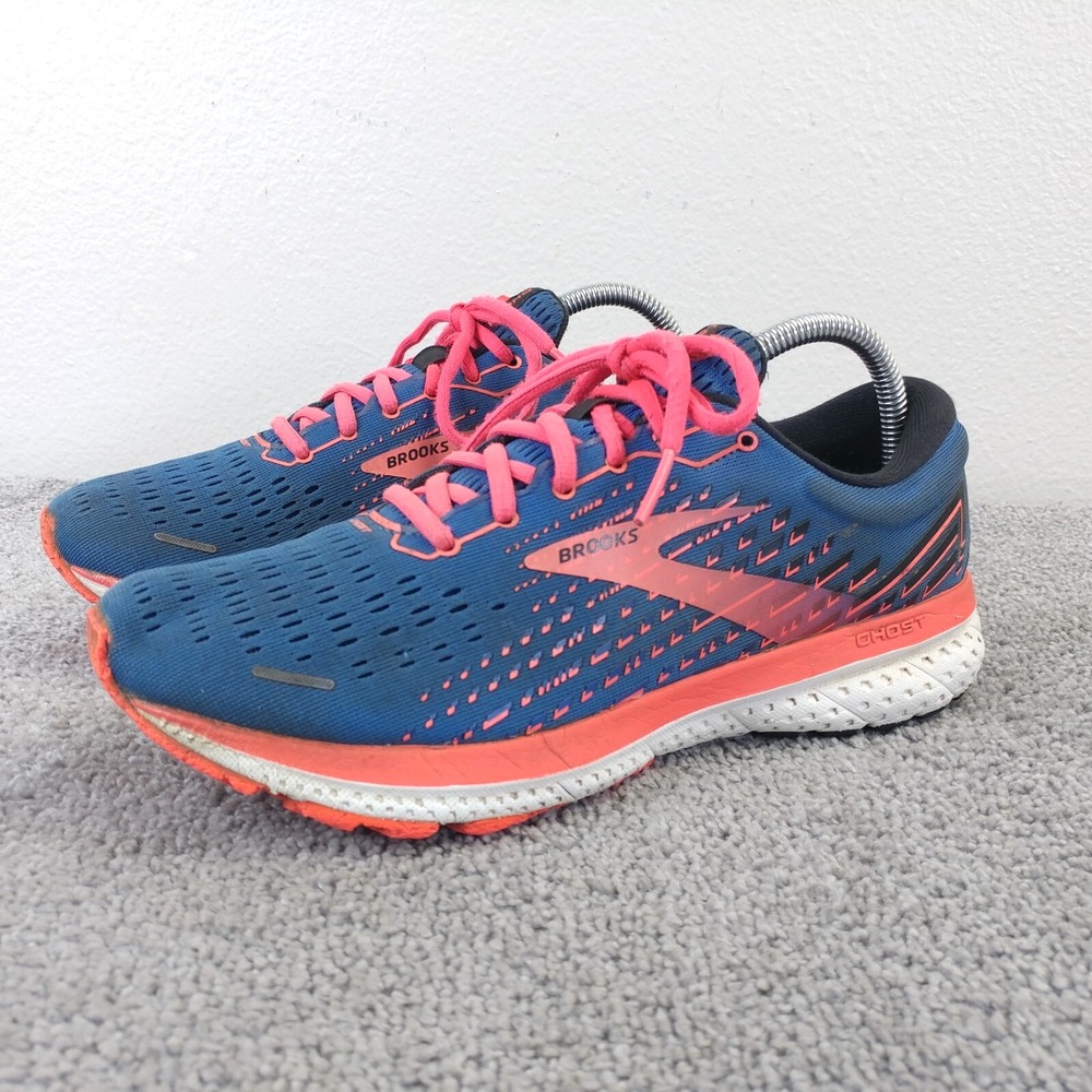 Brooks Ghost 13 Womens Size 9.5 Running Shoes Blue Coral Trainers 1203051B063